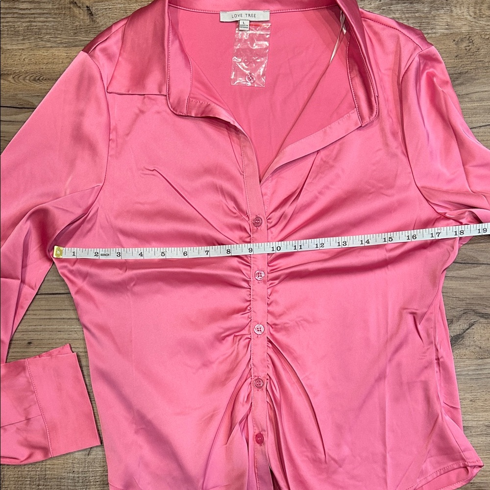 NWOT-Love Tree Vibrant Pink Shirt - Picture 6 of 9